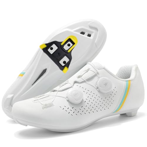 Hiuzylqx Fahrradschuhe für Herren Rennradschuhe Radschuhe Kompatibel mit Peloton Look SPD SPD-SL Delta Lock Pedal Atmungsaktive Reitschuhe,A,45 EU von Hiuzylqx