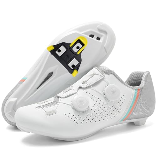 Hiuzylqx Fahrradschuhe für Herren Rennradschuhe Radschuhe Kompatibel mit Peloton Look SPD SPD-SL Delta Lock Pedal Atmungsaktive Reitschuhe,B,41 EU von Hiuzylqx
