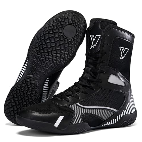 Hiuzylqx Herren Boxschuhe Combat Boxers Trainer Ringerschuhe Fitness Boxstiefel atmungsaktive Bequem rutschfest Wrestling-Stiefel,Schwarz,42 EU Hiuzylqx Herren Boxschuhe Combat Boxers Trainer Ringerschuhe Fitness Boxstiefel atmungsaktive Bequem rutschfest Wrestling-Stiefel,Schwarz,42 EU von Hiuzylqx