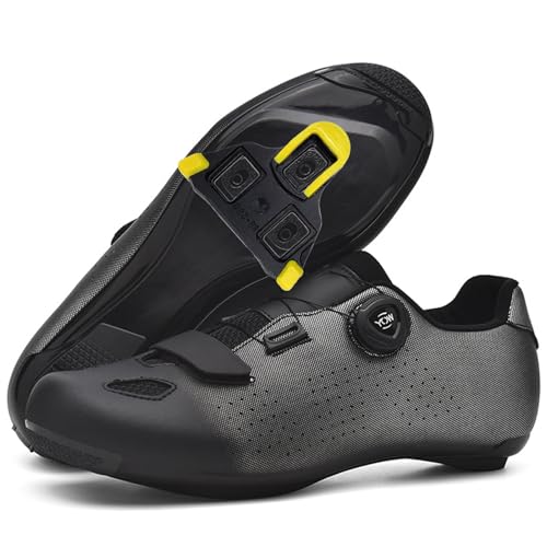 Hiuzylqx Herren Fahrradschuhe Kompatibel mit Peloton SPD/SPD-SL/Look Delta Damen MTB Radsport Schuhe Rennradschuhe,Silver Black,44 EU Hiuzylqx Herren Fahrradschuhe Kompatibel mit Peloton SPD/SPD-SL/Look Delta Damen MTB Radsport Schuhe Rennradschuhe,Silver Black,44 EU von Hiuzylqx