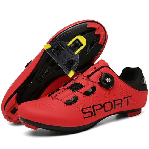 Hiuzylqx Herren Fahrradschuhe Rennradschuhe Kompatibel mit Peloton Look SPD SPD-SL Delta Lock Pedal Radsportschuhe Atmungsaktive Reitschuhe,Rot,39 EU Hiuzylqx Herren Fahrradschuhe Rennradschuhe Kompatibel mit Peloton Look SPD SPD-SL Delta Lock Pedal Radsportschuhe Atmungsaktive Reitschuhe,Rot,39 EU von Hiuzylqx