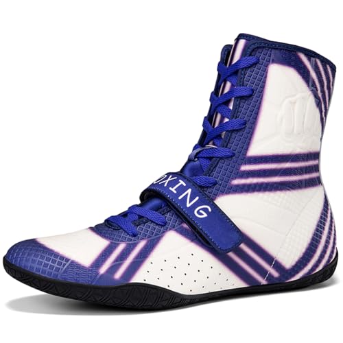 Hiuzylqx Herren High Top Boxingschuhe Pro Wrestlingschuhe Atmungsaktive rutschfest Ringerschuhe Fitnesschuhe FüR Bodybuilding Kraftsport,B,38 EU von Hiuzylqx