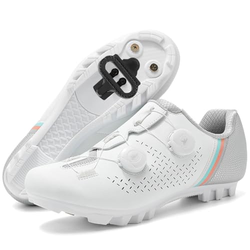 Hiuzylqx Herren MTB Schuhe Mountainbike Schuhe Fahrradschuhe Kompatibel mit Shimano SPD 2-Bolts Pedals Leichte & Atmungsaktive Radsportschuhe,B,43 EU von Hiuzylqx