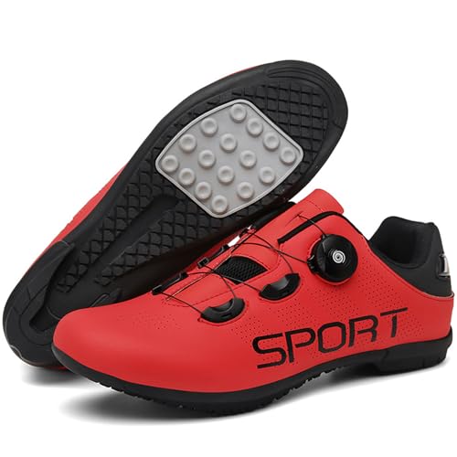 Hiuzylqx Herren rutschfeste Fahrradschuhe Atmungsaktive Rennrad Mountainbike-Schuhe Flache No-Lock Fahrradschuhe,Rot,40 EU Hiuzylqx Herren rutschfeste Fahrradschuhe Atmungsaktive Rennrad Mountainbike-Schuhe Flache No-Lock Fahrradschuhe,Rot,40 EU von Hiuzylqx