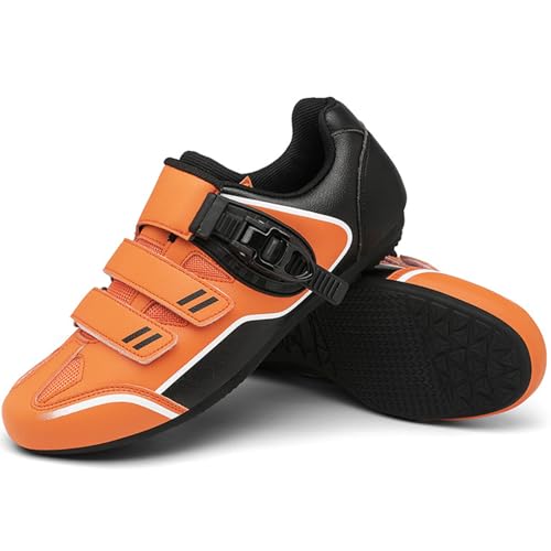 Hiuzylqx Herren rutschfeste No-Lock MTB-Radschuhe Mit Gummisohle Rennrad Und Mountainbike Schuhe,Orange,42 EU Hiuzylqx Herren rutschfeste No-Lock MTB-Radschuhe Mit Gummisohle Rennrad Und Mountainbike Schuhe,Orange,42 EU von Hiuzylqx