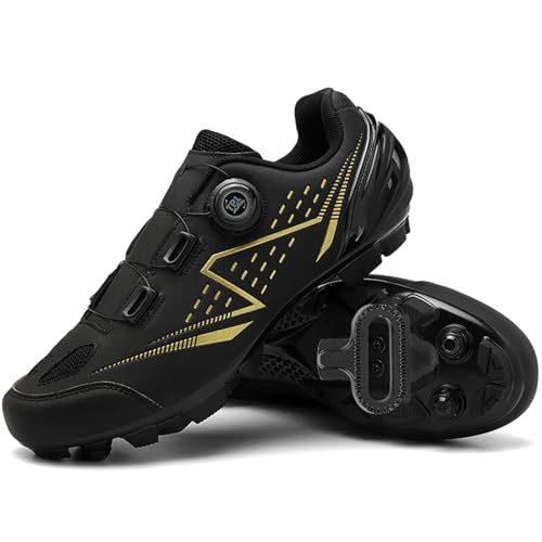 Hiuzylqx Herren & Damen Mountainbike Schuhe Radsportschuhe kompatibel mit SPD 2 Schrauben mit Cleats Leichte & Atmungsaktive Fahrradschuhe Draussen,Schwarz,46 EU Hiuzylqx Herren & Damen Mountainbike Schuhe Radsportschuhe kompatibel mit SPD 2 Schrauben mit Cleats Leichte & Atmungsaktive Fahrradschuhe Draussen,Schwarz,46 EU von Hiuzylqx