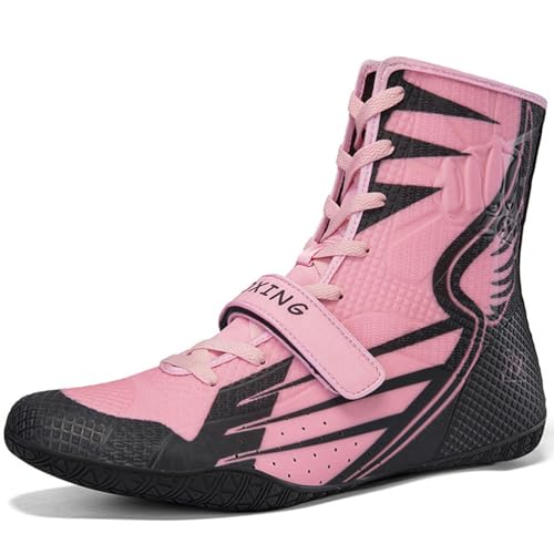 Hiuzylqx High Top BoxenSchuhe Herren Ringerschuhe rutschfeste Kampfschuhe Fitness Sneaker Taekwondo Trainingsschuhe,B,48 EU von Hiuzylqx