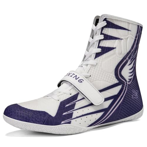 Hiuzylqx High Top BoxenSchuhe Herren Ringerschuhe rutschfeste Kampfschuhe Fitness Sneaker Taekwondo Trainingsschuhe,C,38 EU von Hiuzylqx