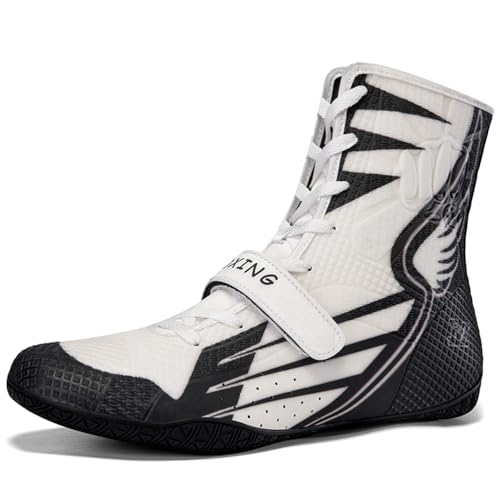 Hiuzylqx High Top BoxenSchuhe Herren Ringerschuhe rutschfeste Kampfschuhe Fitness Sneaker Taekwondo Trainingsschuhe,D,39 EU von Hiuzylqx