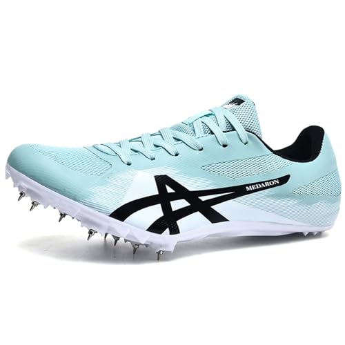 Hiuzylqx Leichtathletikschuhe 8 Nägel Unisex Atmungsaktive Leichte Jugendsportschuhe rutschfeste Sprint Schuhe Athletik Schuhe,Moonlight,36 EU von Hiuzylqx