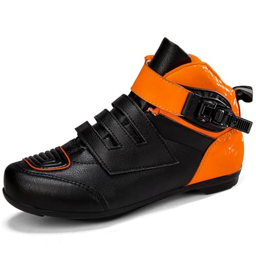 Hiuzylqx Motorradschuhe Herren Motorradstiefel rutschfeste, atmungsaktive Street-Casual-Biker-Boots Leder mit Knöchelstütze und Schaltkissen,C,47 EU von Hiuzylqx
