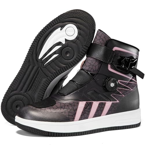 Hiuzylqx Motorradsteifel Herren Motorradschuhe Stiefeletten Wasserdichtes Motorrad-Offroad-Schuhe Leder mit Knöchelstütze, Anti Rutsch Sohle, Schaltgriff,E,44 EU von Hiuzylqx