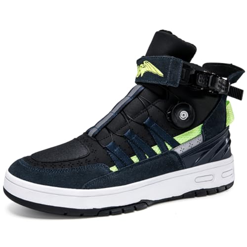 Hiuzylqx Motorradstiefel für Herren wasserdichte Motorcycle Stiefel Leder, atmungsaktiv, verstärkt mit Knöchel, rutschfeste Sohle, Tourismusstiefel mit Schnürsenkeln,C,37 EU von Hiuzylqx