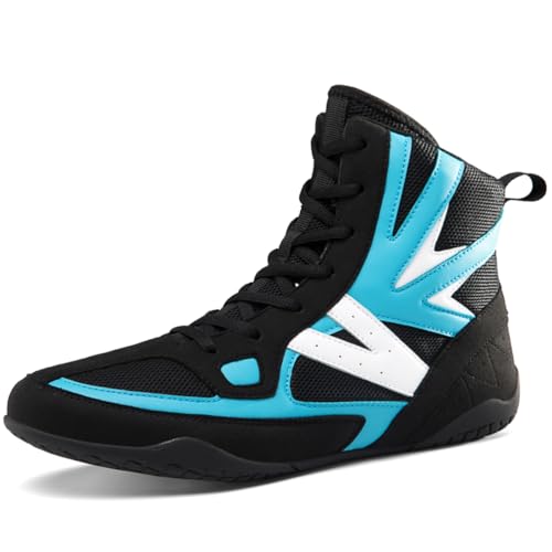 Hiuzylqx Ringerschuhe für Herren Damen Boxschuhe Wrestling Trainingsschuhe Jugendliche,rutschfeste, Atmungsaktiv Leichte FüR Crossfit Und Gewichtheben,Schwarz,36 EU von Hiuzylqx