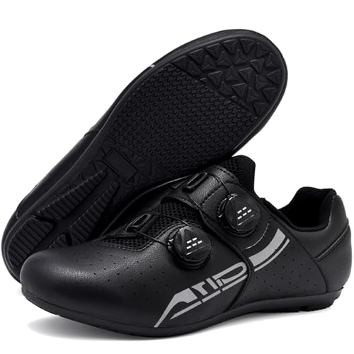 Hiuzylqx rutschfeste Fahrradschuhe Herren Rennrad und MTB Schuhe Mountainbike-Schuhe No-Lock Fahrradschuhe,Schwarz,41 EU von Hiuzylqx