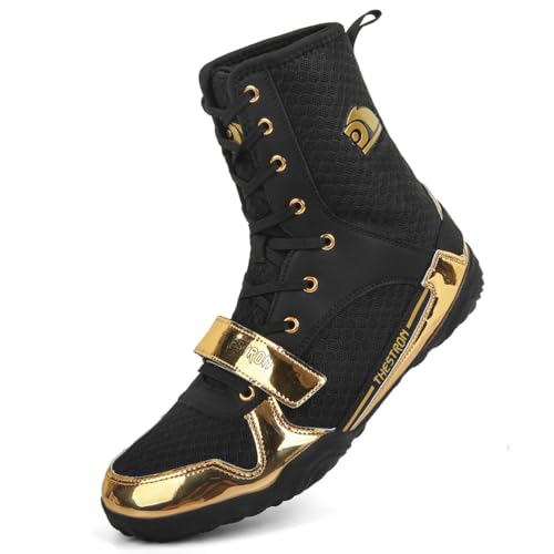 Hiuzylqx rutschfeste ringerstiefel Unisex Professionelle Boxschuhe Wrestling Schuhe Kampfschuhe Fitness Training Boxstiefel Boxer Trainer Schuhe,Schwarz,41 EU von Hiuzylqx