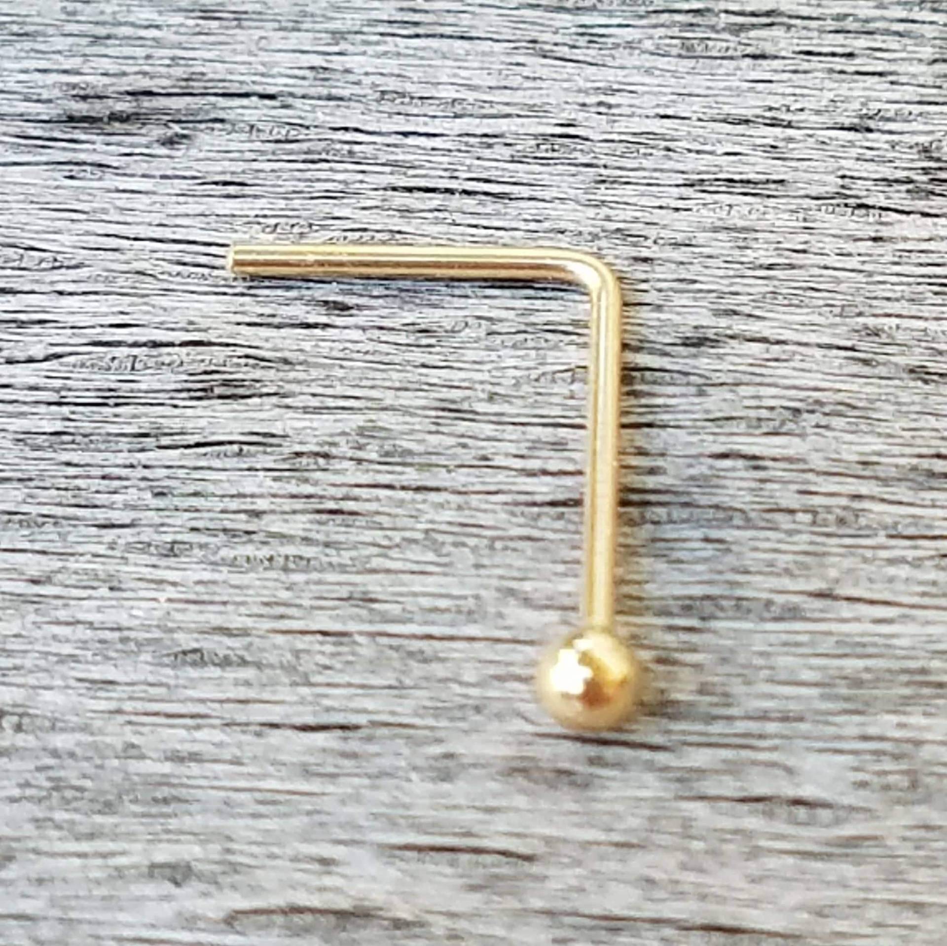 24-Gauge-Nasenstecker - Gepunkteter Nasenstecker 14K Gold Filled von HiwireJewelry