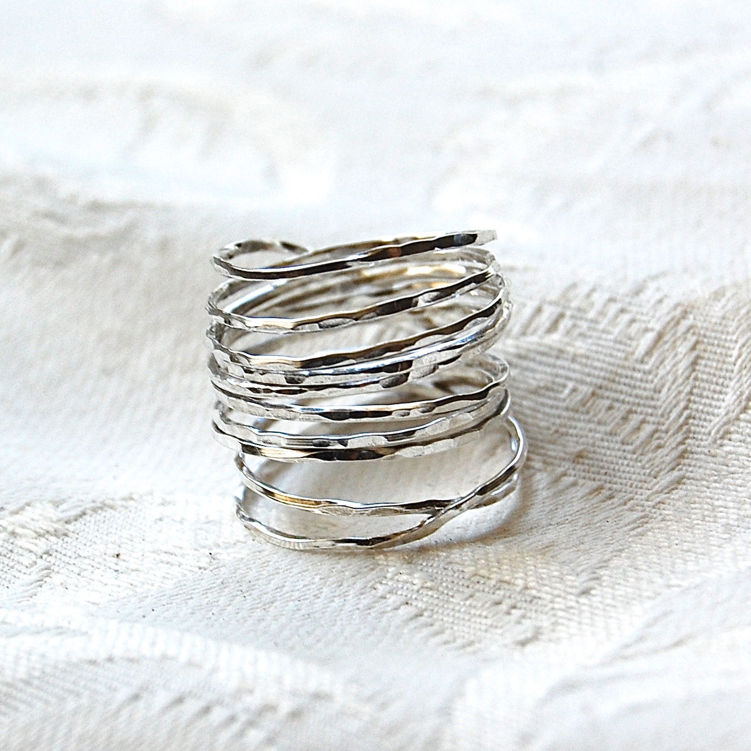 Daumenring - Drahtgewickelt Ring 10 Tage Freistil Vogelnest Dickes Band Freundschaftsring Sterling Silber Daumenring - Drahtgewickelt Ring 10 Tage Freistil Vogelnest Dickes Band Freundschaftsring Sterling Silber von HiwireJewelry