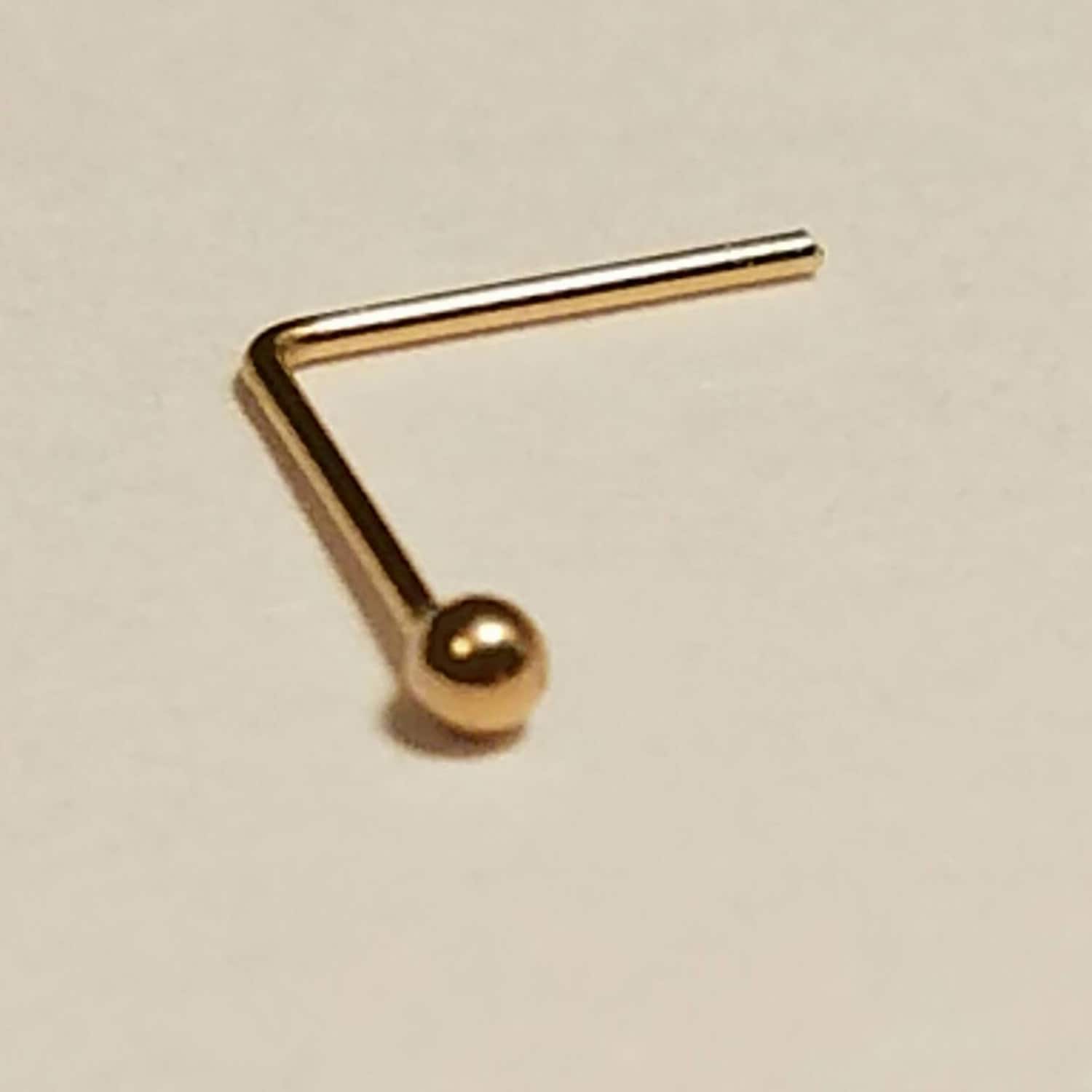 Echt Gold - Tinynosestud 14K Gold Kugel Nasenstecker, 24 Gauge Nasenstecker Dot-Nasenstecker von HiwireJewelry