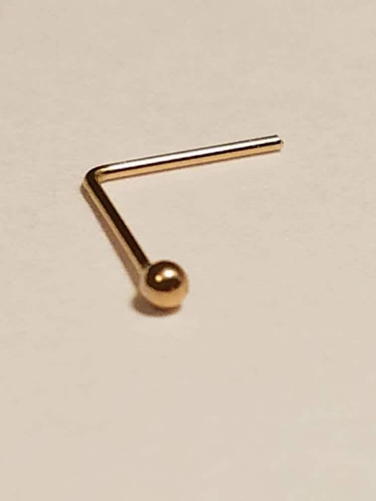 Goldstecker -Tinynosestud - 14 Karat Echter Goldkugel-Nasenstecker, 20-Gauge-Nasenstecker Nasenstecker Punktnasenstecker 2 Mm Kugelstecker von HiwireJewelry