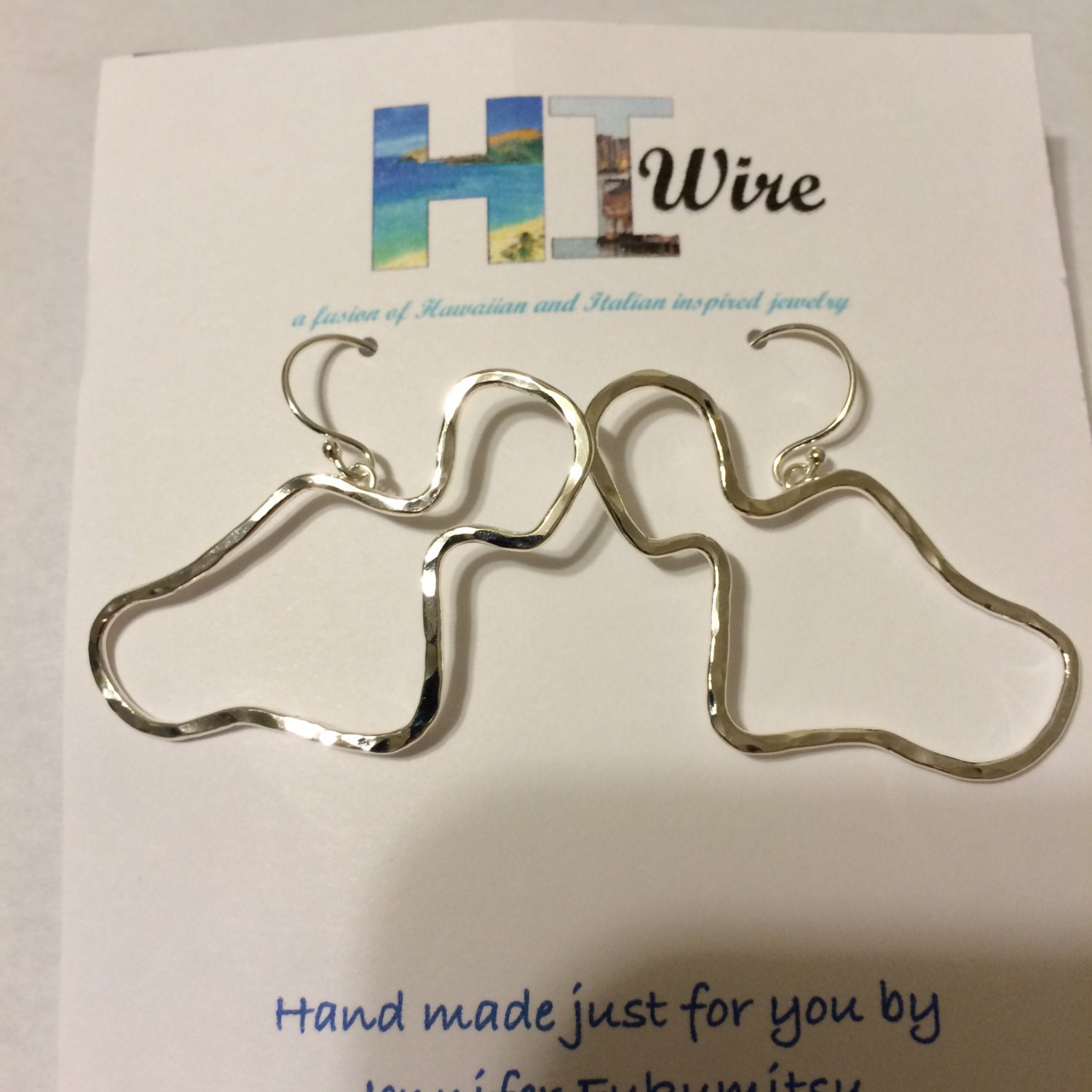 Maui Ohrringe Nach Maß Nur Für Sie in Hawaii - Silber Baumeln Maui Gold Ohr von HiwireJewelry