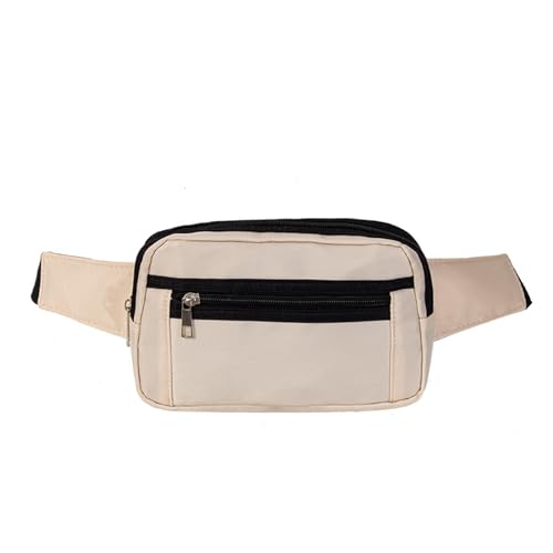 Hixingo 2024 Stylisch Bauchtasche für Damen und Herren, Hüfttasche Verstellbare Sport Groß Gürteltasche mit Reißverschluss für Outdoor Laufen Wandern Radfahren Gehen (23x14cm,Beige) von Hixingo