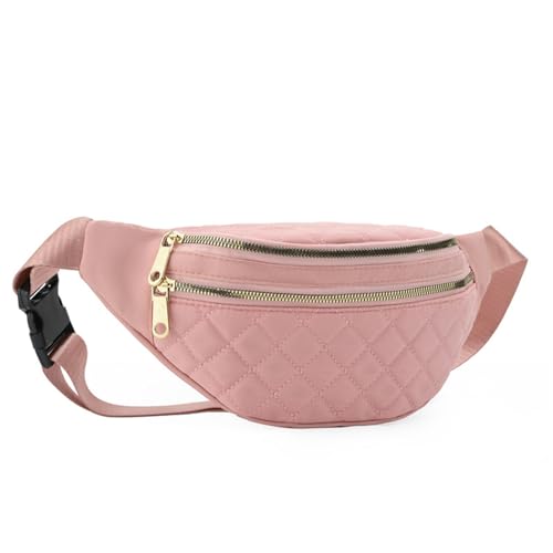 Hixingo 2024 Stylisch Bauchtasche für Damen und Herren, Hüfttasche Verstellbare Sport Groß Gürteltasche mit Reißverschluss für Outdoor Laufen Wandern Radfahren Gehen (33x17cm,Rosa) von Hixingo