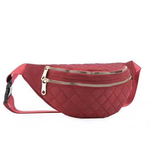 Hixingo 2024 Stylisch Bauchtasche für Damen und Herren, Hüfttasche Verstellbare Sport Groß Gürteltasche mit Reißverschluss für Outdoor Laufen Wandern Radfahren Gehen (33x17cm,Rot) von Hixingo