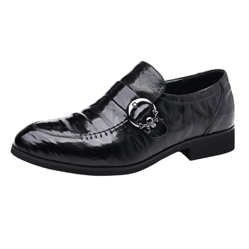 Hixingo Anzugschuhe Herren 34-44 EU, Bequeme Anzugschuhe Herren Businessschuhe Oxford Elegant Derby Lederschuhe rutschfest Atmungsaktive für Hochzeits, Anzug (168-2 Schwarz,41) von Hixingo