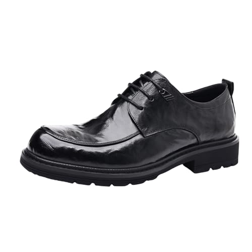 Hixingo Anzugschuhe Herren 34-44 EU, Bequeme Anzugschuhe Herren Businessschuhe Oxford Elegant Derby Lederschuhe rutschfest Atmungsaktive für Hochzeits, Anzug (2991-3 Schwarz,41) von Hixingo