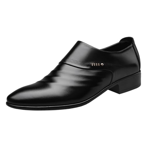 Hixingo Anzugschuhe Herren 38-48 EU, Bequeme Anzugschuhe Herren Businessschuhe Oxford Elegant Derby Lederschuhe rutschfest Atmungsaktive für Hochzeits, Anzug (2255 Schwarz,46) von Hixingo