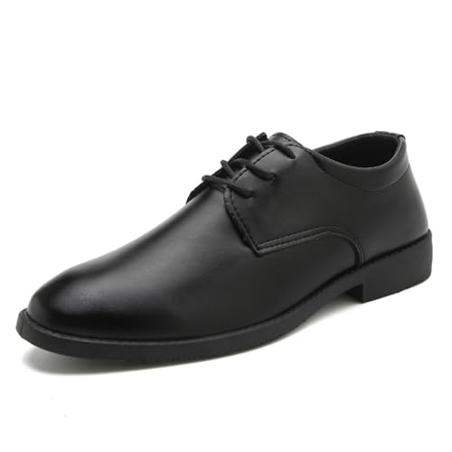 Hixingo Anzugschuhe Herren Schwarz Braun Leder 38-45 Bequeme Schnürhalbschuhe Business Herren Businessschuhe Derby Oxford Schuhe Brogues Lässige Lederschuhe Hochzeitsschuhe (Schwarz,42) von Hixingo