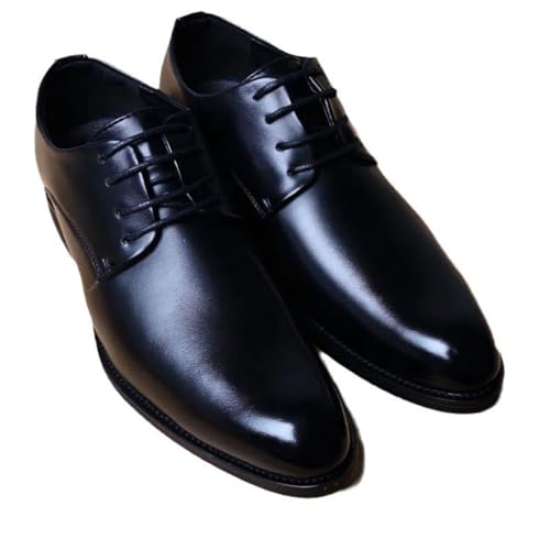 Hixingo Anzugschuhe Herren Schwarz Leder 39-47 Bequeme Schnürhalbschuhe Business Herren Businessschuhe Derby Oxford Schuhe Brogues Lässige Elegant Lederschuhe Hochzeitsschuhe (Schwarz,40) von Hixingo