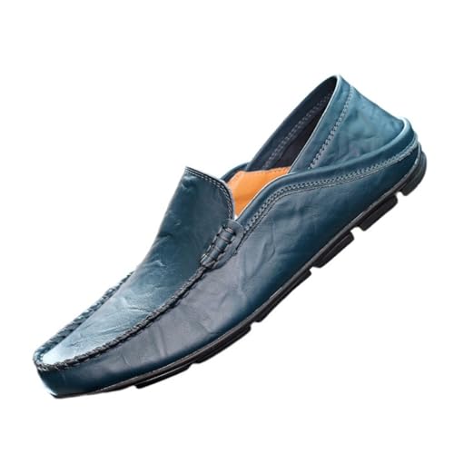 Hixingo Anzugschuhe Leder 37-47 Bequeme Schlupf Anzugschuhe Herren Business Herren Businessschuhe Derby Schuhe Brogues Lässige Lederschuhe Hochzeitsschuhe (Blau,42) von Hixingo