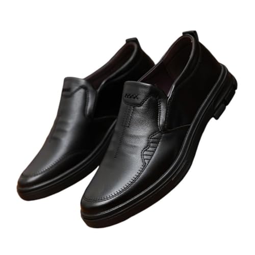Hixingo Anzugschuhe Leder 38-44 Bequeme Schlupf Anzugschuhe Herren Business Herren Businessschuhe Derby Schuhe Brogues Lässige Lederschuhe Hochzeitsschuhe (Schwarz,43) von Hixingo