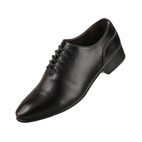 Hixingo Anzugschuhe Leder 38-44 Elegant Bequeme Schnürhalbschuhe Business Herren Businessschuhe Derby Oxford Schuhe Brogues Lässige Lederschuhe Hochzeitsschuhe (Schwarz,38) von Hixingo