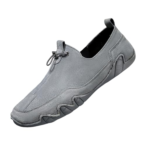 Hixingo Anzugschuhe Leder 38-48 Bequeme Schlupf Anzugschuhe Herren Business Herren Businessschuhe Derby Schuhe Brogues Lässige Lederschuhe Hochzeitsschuhe, Sport (Grau,48) von Hixingo