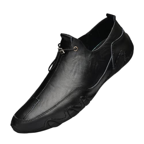 Hixingo Anzugschuhe Leder 38-48 Bequeme Schlupf Anzugschuhe Herren Business Herren Businessschuhe Derby Schuhe Brogues Lässige Lederschuhe Hochzeitsschuhe, Sport (Schwarz,38) von Hixingo