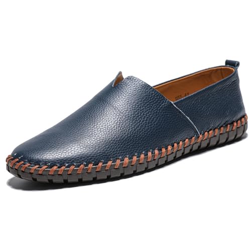 Hixingo Anzugschuhe Leder 38-48 Bequeme Schlupf Anzugschuhe Herren Business Herren Businessschuhe Derby Schuhe Brogues Lässige Lederschuhe Hochzeitsschuhe (Blau,43) von Hixingo