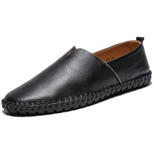 Hixingo Anzugschuhe Leder 38-48 Bequeme Schlupf Anzugschuhe Herren Business Herren Businessschuhe Derby Schuhe Brogues Lässige Lederschuhe Hochzeitsschuhe (Schwarz,39) von Hixingo