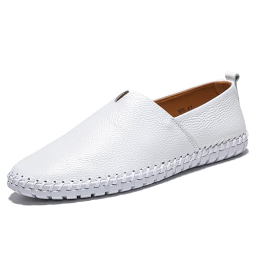 Hixingo Anzugschuhe Leder 38-48 Bequeme Schlupf Anzugschuhe Herren Business Herren Businessschuhe Derby Schuhe Brogues Lässige Lederschuhe Hochzeitsschuhe (Weiß,42) von Hixingo