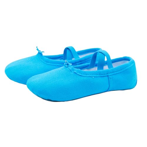 Hixingo Ballettschuhe Damen Geteilte Sohle, Ballettschläppchen Damen-Tanzschuhe Flach Trainings Gymnastikschuhe für Erwachsene Trainings Schläppchen (Blau,42) von Hixingo