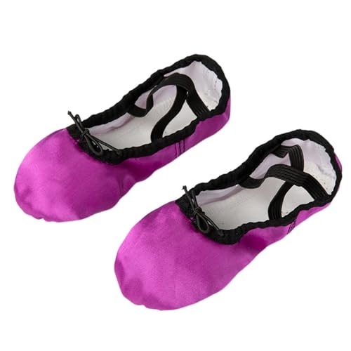 Hixingo Ballettschuhe Damen Geteilte Sohle, Ballettschläppchen Damen-Tanzschuhe Flach Trainings Gymnastikschuhe für Erwachsene Trainings Schläppchen (J8-Lila,42) von Hixingo
