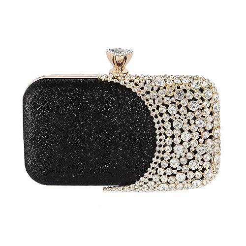 Hixingo Cocktail Abendtasche Elegante Tasche Clutch Bag für Frauen Mode Party Patchwork Clutch Geldbörse für Hochzeit Parteien Abschlussball (Schwarz,20.5x15x6cm) von Hixingo