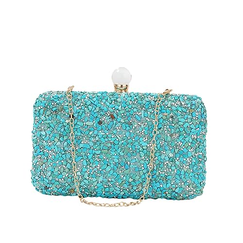 Hixingo Damen Cocktail Abendtasche Elegante Kette Tasche Clutch Bag für Frauen Kleine Glitzer Handtasche Party Clutch Geldbörse für Hochzeit Parteien Abschlussball (Indigo,20x12x5cm) von Hixingo