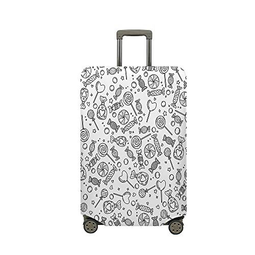 Hixingo Elastisch Kofferhülle Kofferschutzhülle, 3D Druck Koffer Schutzhülle Staubdichte Reisekoffer Hülle Trolley Case Schutzhülle Mädchen Reisegepäckabdeckung (Weiß,L (26-28 Zoll)) von Hixingo