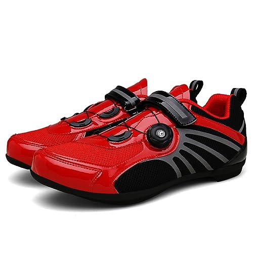 Hixingo Fahrradschuhe Damen Herren, Reflektierend Rennrad Und Mountainbike Schuhe Mit Gummisohle, Atmungsaktive Sneaker rutschfeste No-Lock Fahrradschuhe MTB Schuhe von Hixingo