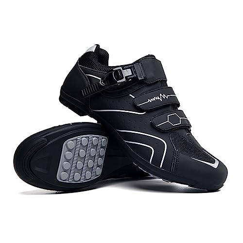 Hixingo Fahrradschuhe Herren Damen, Rennrad Und Mountainbike Schuhe Mit Gummisohle, Atmungsaktive Sneaker rutschfeste No-Lock Fahrradschuhe MTB Schuhe von Hixingo