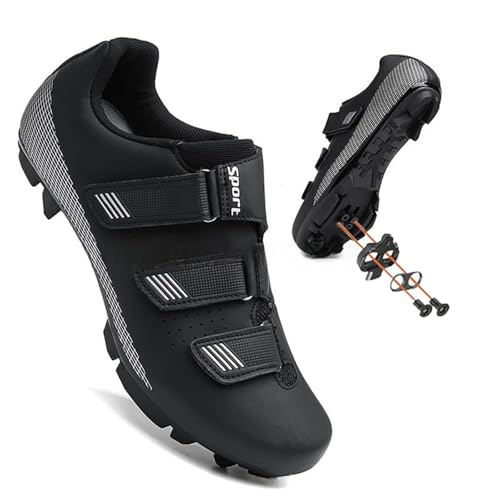 Hixingo Fahrradschuhe Herren SPD Damen MTB Radsportschuhe Adulta Mountainbike Schuhe Unisex Sneaker Atmungsaktive Indoor Outdoor Radschuhe Fahrrad Indoor Schuhe (Schwarz,36) von Hixingo