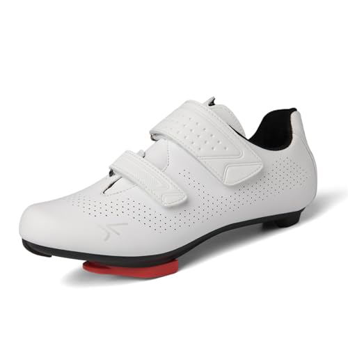 Hixingo Fahrradschuhe Herren SPD SPD-SL Damen Rennradschuh MTB Radsportschuhe Mountainbike Schuhe Sneaker Atmungsaktive Komfortabel Outdoor-Radschuhe Fahrrad Schuhe, 37-48 EU (Weiß,47) von Hixingo